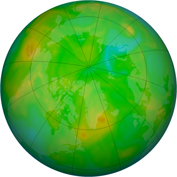 Arctic ozone map for 21 June 2009